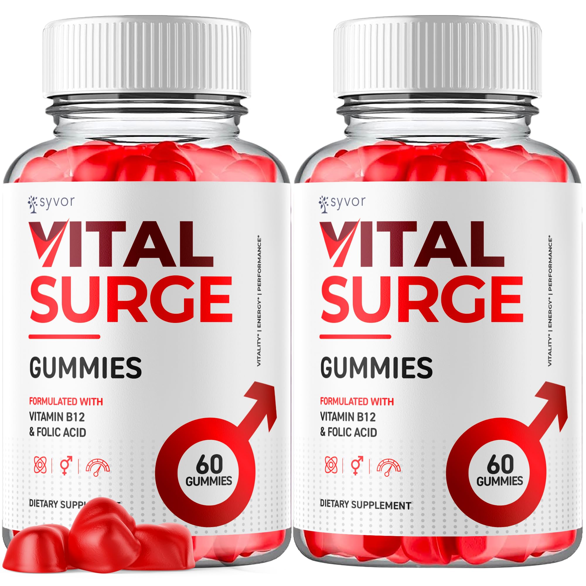 (2 Pack) Vital Surge Gummies, Official Vital Surge Maximum Strength 1000MG Advanced Supplement Gummies, VitalSurge Mens Detox Supplement, Vitasurge Gomitas Chews with Natural Ingredients (120 Gummies)