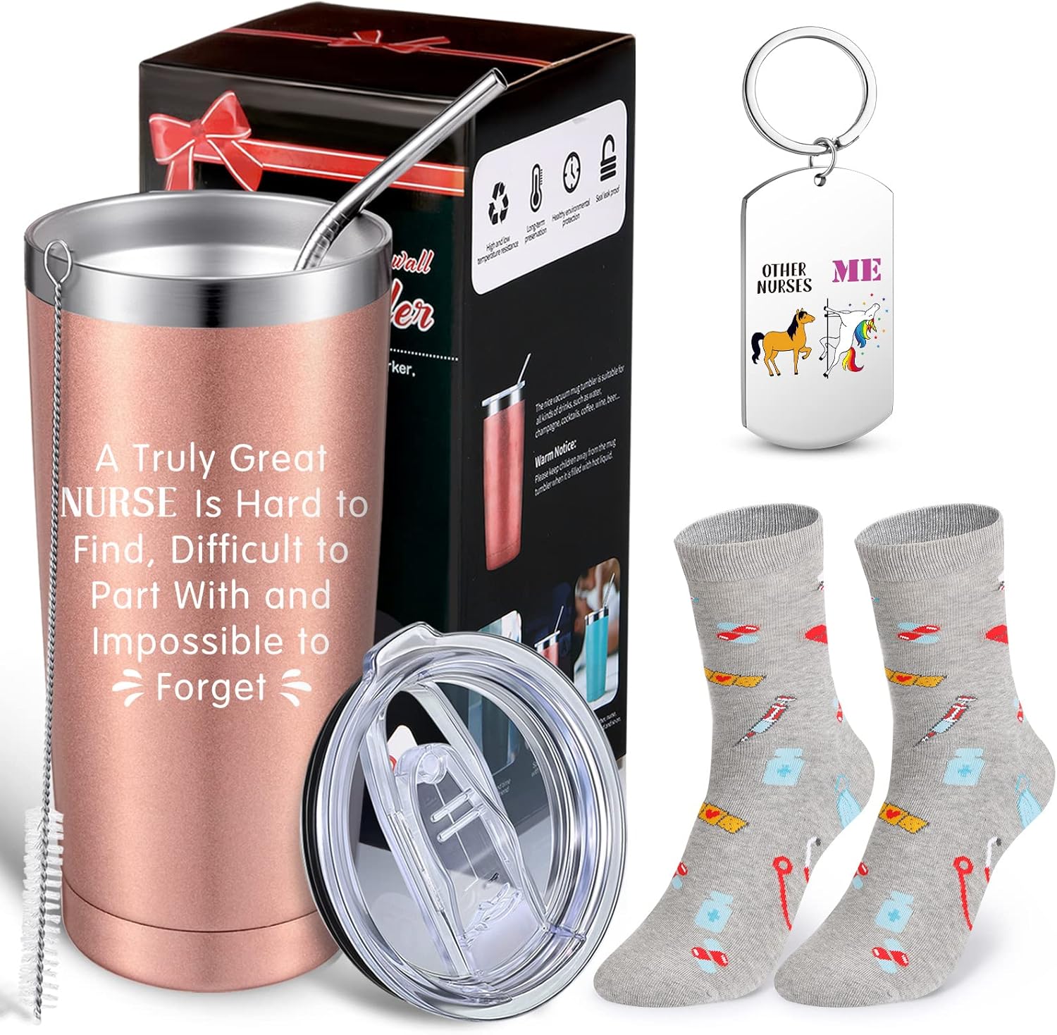 Potchen 3 Pieces Novelty Nurse Gifts Set Including 20 oz