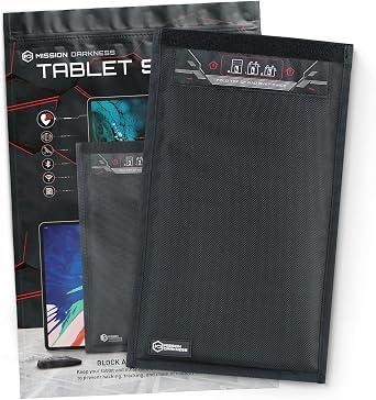 Mission Darkness Non-Window Faraday Bag for Tablets // Device Shielding for Law Enforcement, Military, Executive Privacy, EMP Protection, Travel & Data Security, Anti-hacking & Anti-tracking Assurance