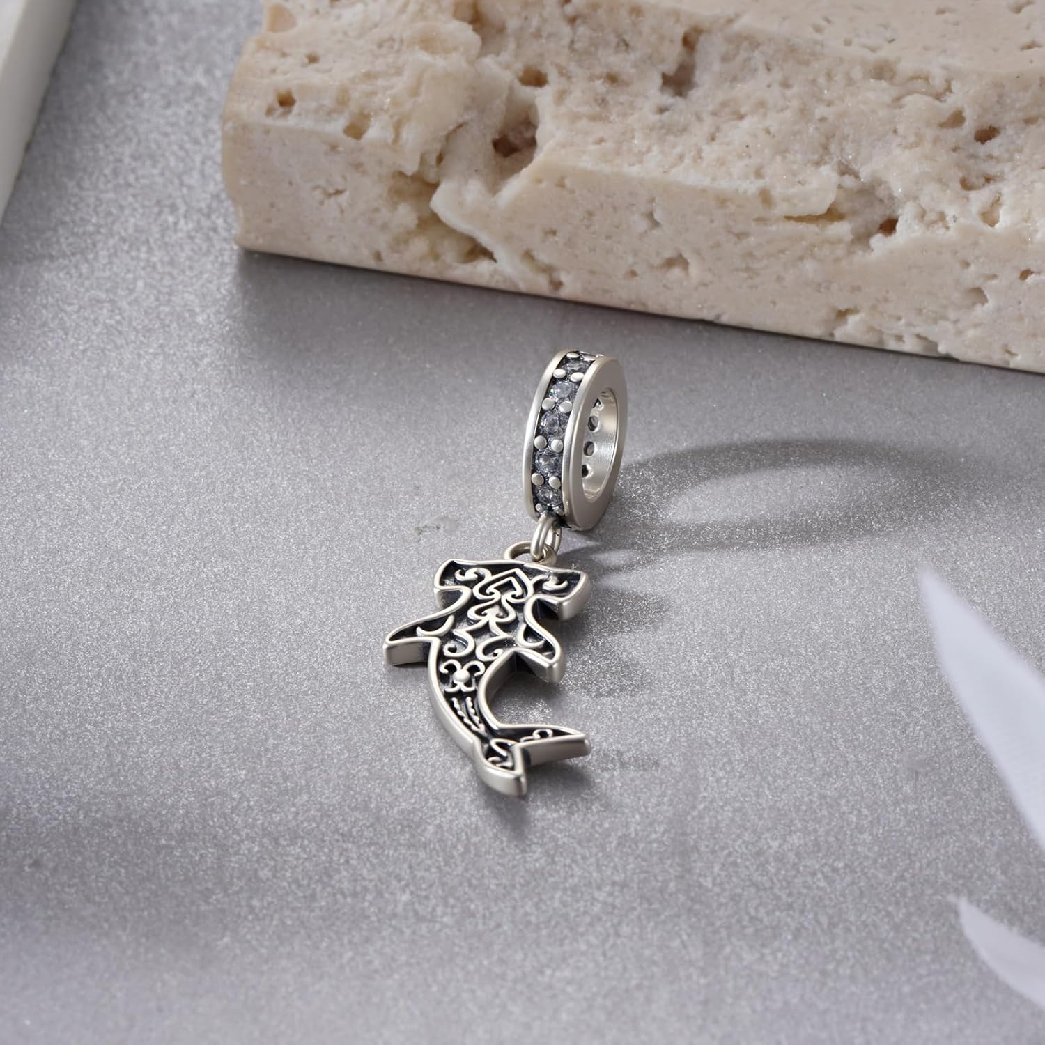 Hammerhead Shark Charm for Bracelet 925 Sterling Silver Ocean Charms Hammerhead Shark Jewelry Gifts for Women