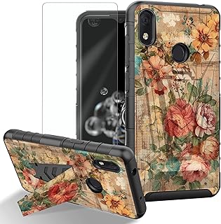 for Jitterbug Smart 3 Case,for Lively Jitterbug Smart 3 Phone Case with Screen Protector & Kickstand Dual Layer Structure Protection Shockproof Cover,Wood Flower