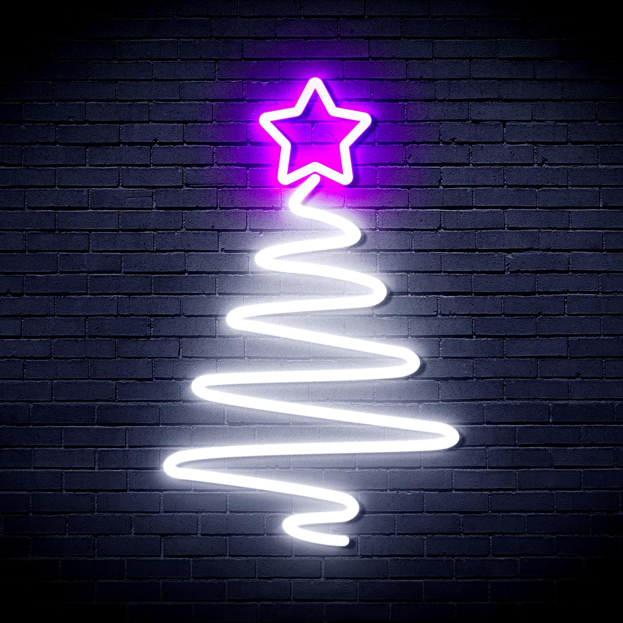 ADVPRO Modern Christmas Tree Flex Silicone LED Neon Sign - White & Purple - st16s64-fnu0152-wp