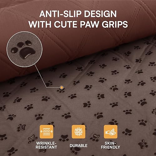 Miniatura 3 de Luciphia Funda de sofá 100% impermeable para perros, antideslizante, protector de sofá para mascotas, tapete para sofá, cachorro y gatos, con parte