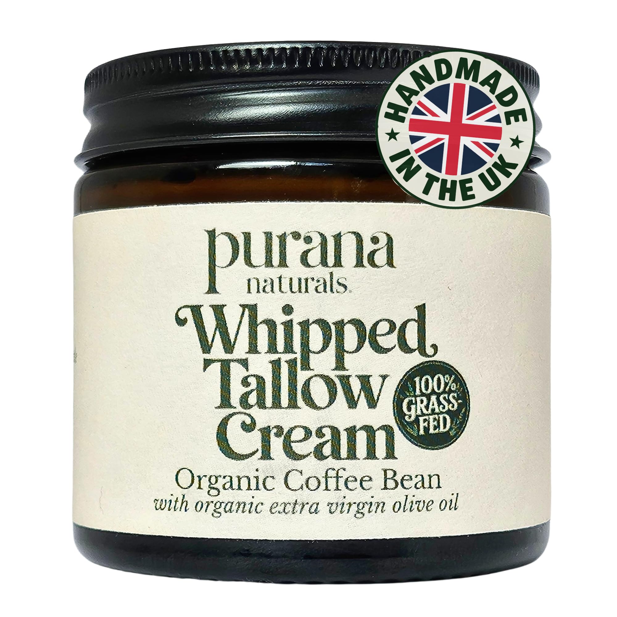 Whipped Tallow Cream, Grass-Fed, Halal Beef Tallow Skincare with Organic Olive Oil, Seed Oil Free