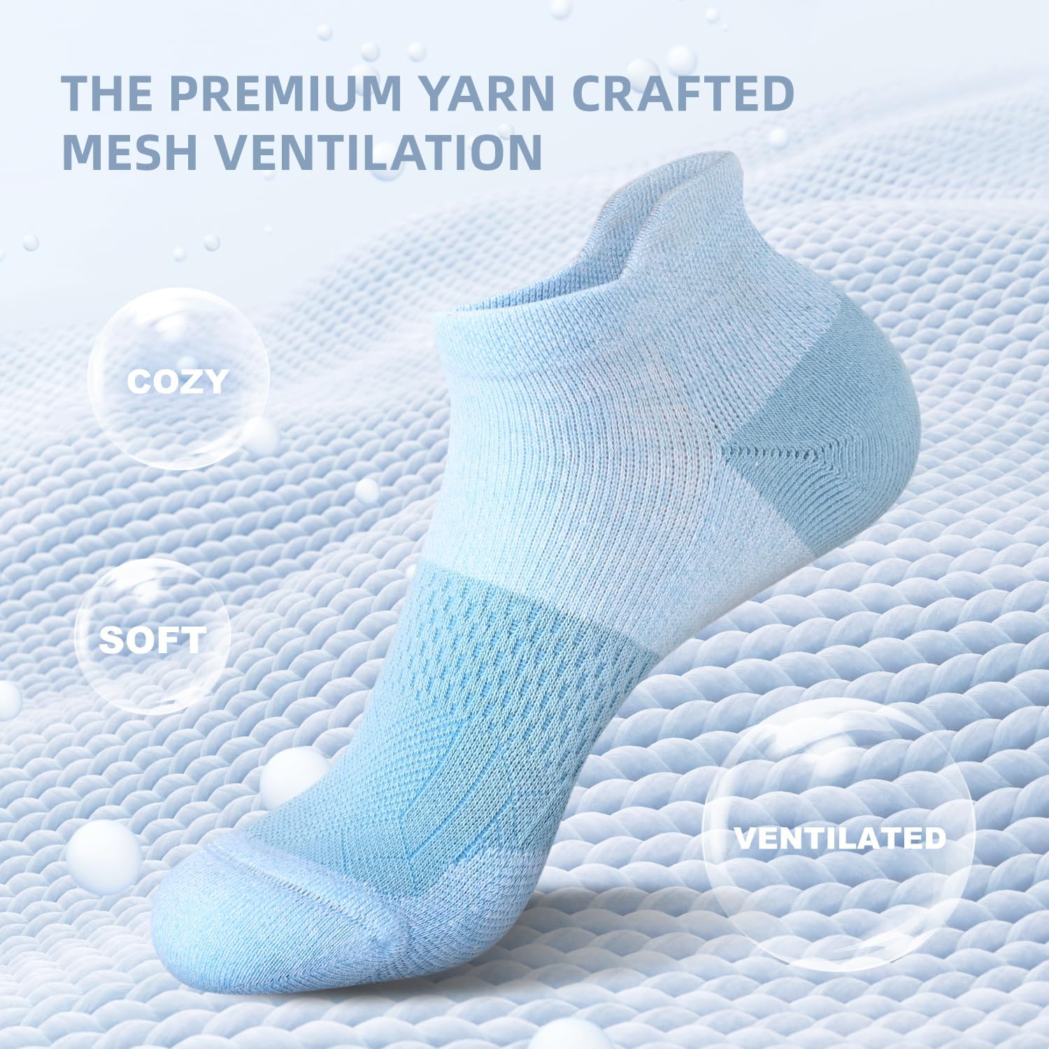 FITRELL 5-6 Pairs Ankle Running Socks for Women Athletic Cushioned Low Cut Tab Sports Socks - Image 5