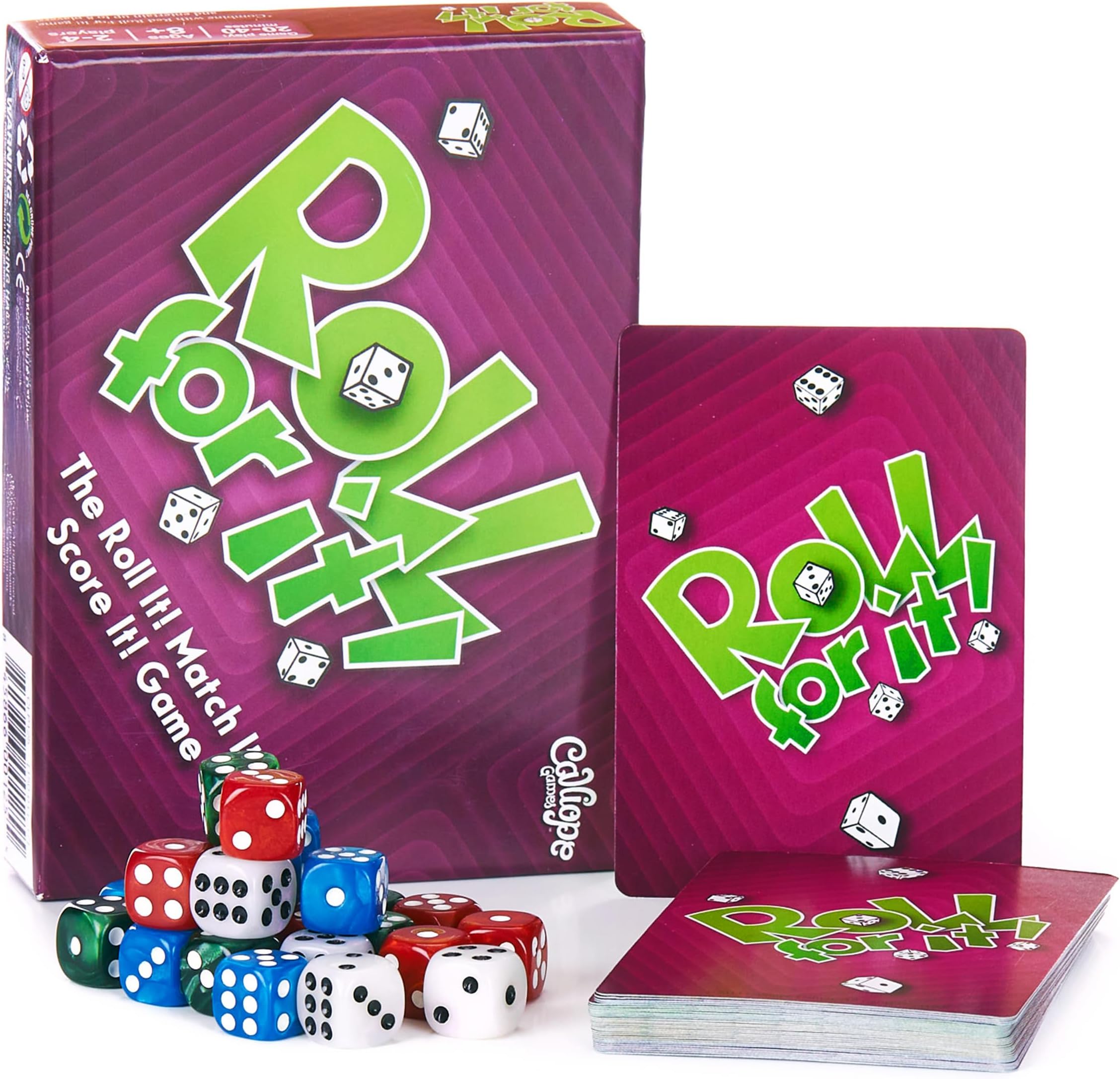 Roll for It! Purple Edition, Fast Dice Rolling Card Game, 2-4 Players