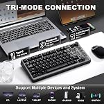 YUNZII B75 PRO MAX QMK/VIA Wireless Mechanical Keyboard,75% Layout with Screen and Knob,Custom Hot Swap Gasket, Creamy Pre-lubed Switches,Bluetooth/Type-C/2.4G for Win/Mac (Black, Candy Linear Switch) | 75% Layout with Screen and Knob, Custom Hot Swa