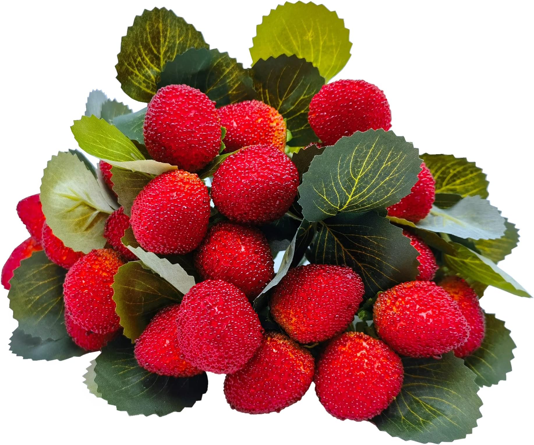 M2cbridge 4PCS Artificial Raspberry Red Berry Strawberry Faux Fruit BlackBerry Props Table Decoration (Red Strawberry)