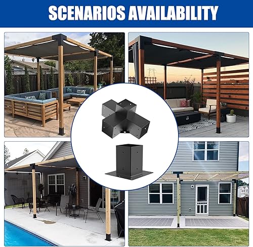 Miniatura 6 de Kit de pérgola Kit de soporte de madera elevado con soportes de acero, tamaño modular, soportes para pérgola, para caza, ciego, soporte de ciervo de