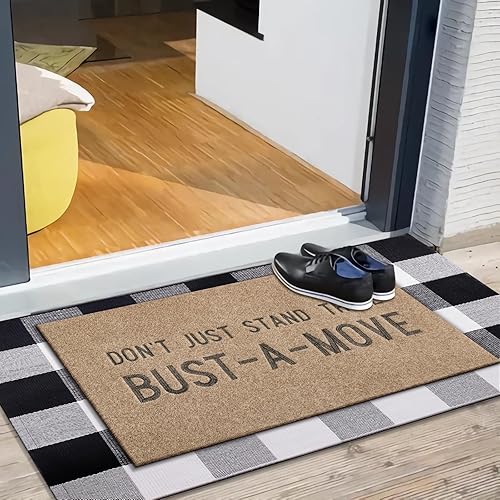 Miniatura 3 de Lzuso Tapete de bienvenida para interiores y exteriores, duradero, de bajo perfil, antideslizante, para entrada del hogar, entrada exterior, patio,