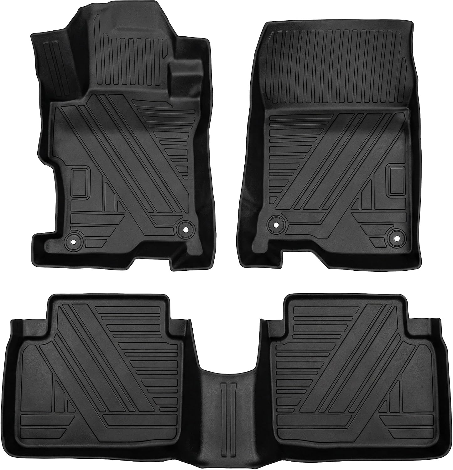 Floor Mats Compatible with 2008-2012 Honda Accord，All Weather Waterproof Durable Anti-Slip Odorless Custom-fit Front Rear Rows Full Set Carpet Protection TPE Liner