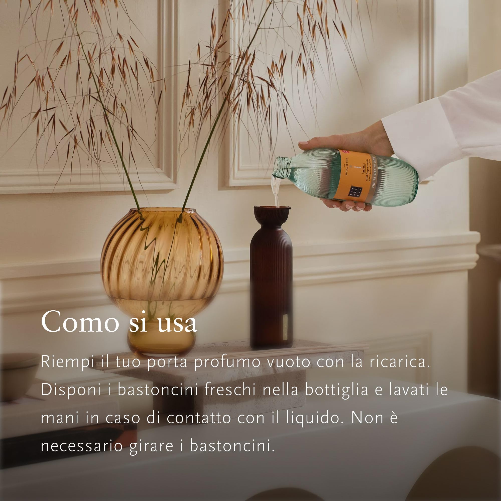 RITUALS Difusor de Barritas 1x Repuesto The Ritual of Mehr - Recarga Doble – Barritas Aromáticas con Naranja Dulce y Madera de Cedro - Fragancia Energizante para el Hogar - 1x 500ml