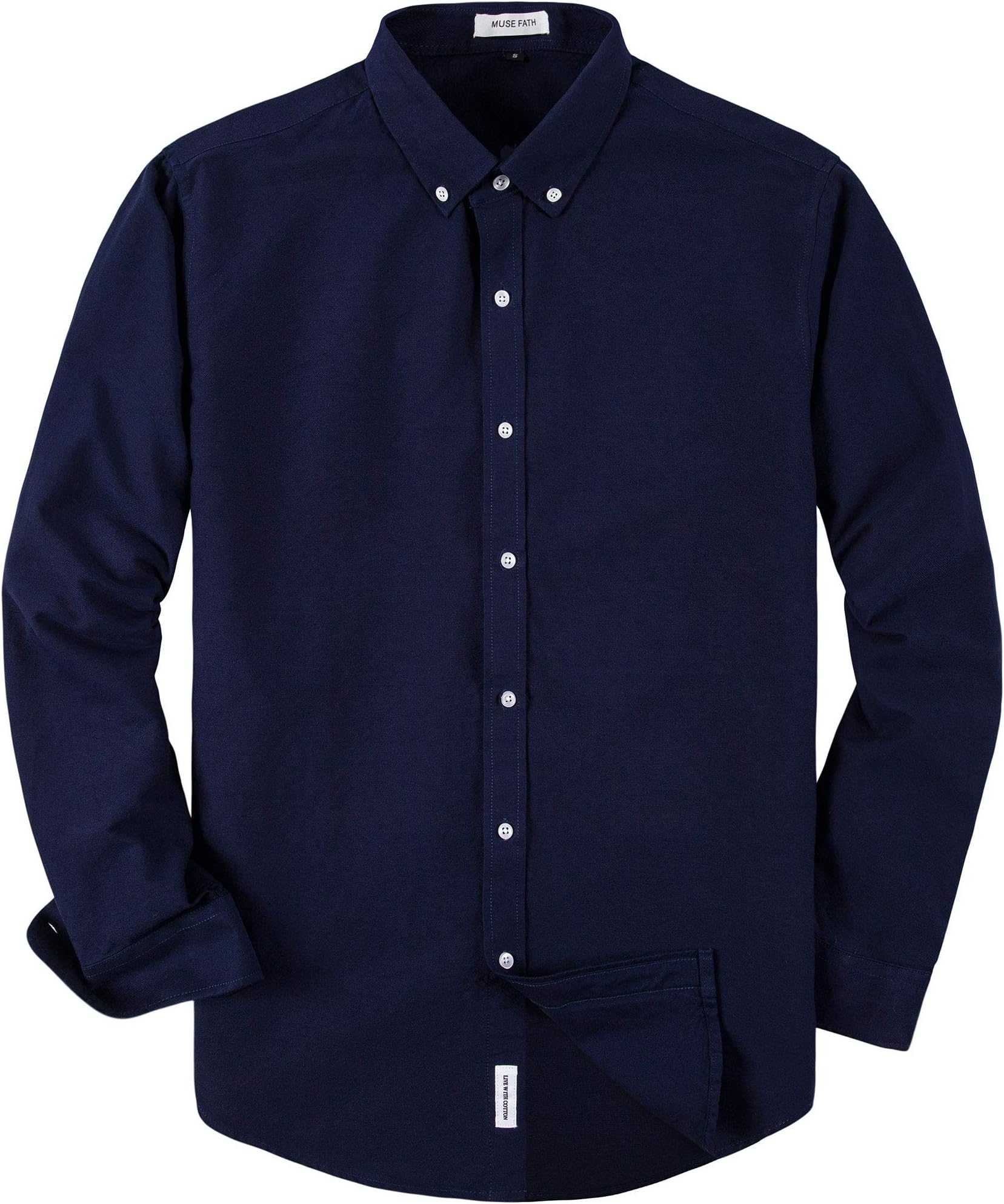 Men's Oxford Dress Shirt-Cotton Casual Regular Fit Long Sleeve Shirt