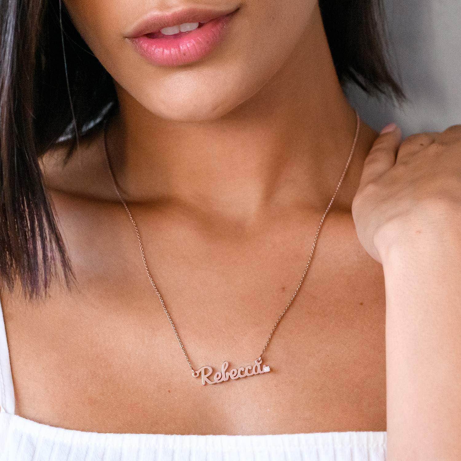 Personalized Choose Your Style Diamond Name Necklace - Custom Nameplate Pendant - Dainty Gift for Her, Women, Mom, Grandma - Gift for Christmas, Birthday