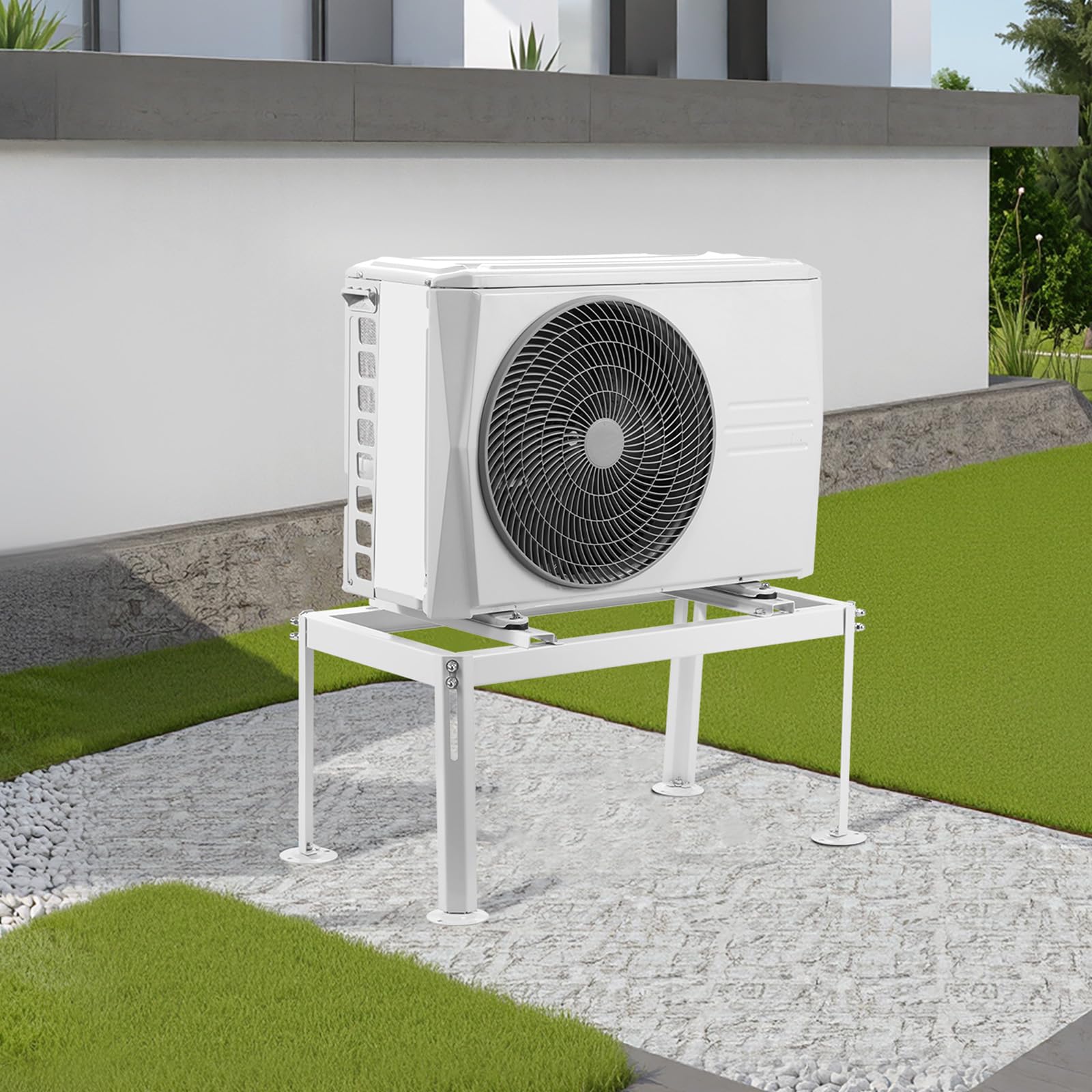 VEVOR Support au Sol pour Climatiseurs Split 9000-24000 BTU Réglable, Charge Maximale 200 kg, Conception Universelle, Réduction du Bruit et Vibration, Support de Base Robuste pour Climatiseur Split