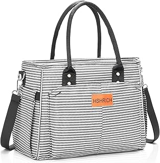 Lunch Bag for Women, Insulated Lunch Box for Work, Large Leakproof Cooler Purse with Side Pockets & Removable Shoulder Str...