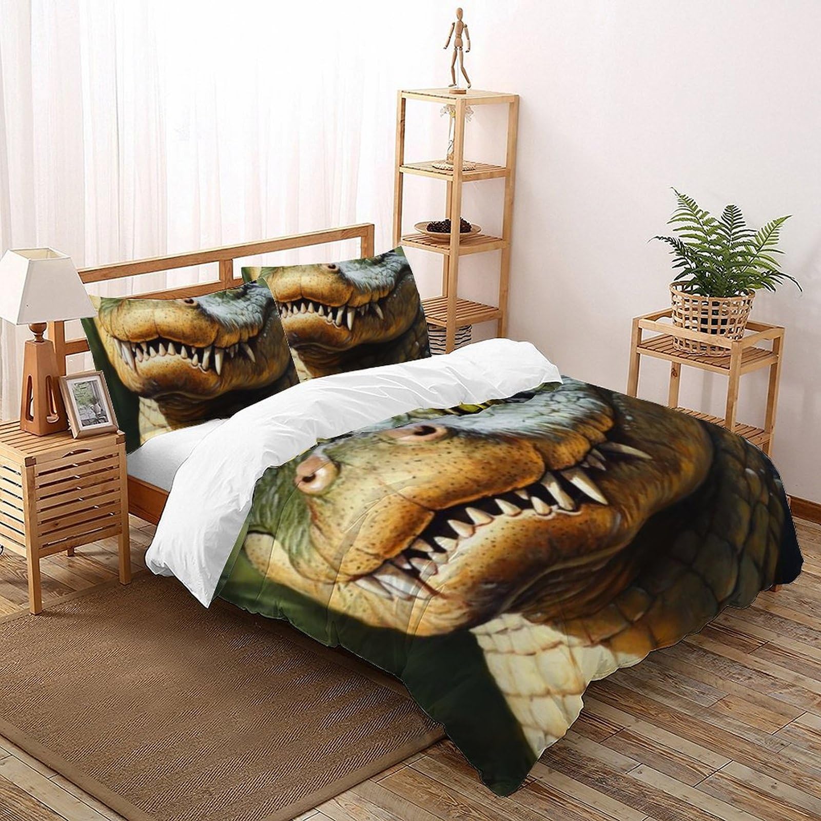 Housse de couette dinosaure grand lit pour stopper le linge rêche, parure microfibre 3D