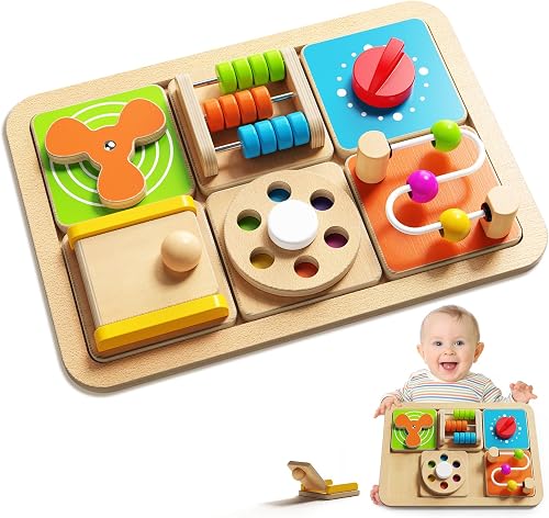 Montessori Busy Board pour enfants de 1 an, jouets sensoriels modulaires pour to