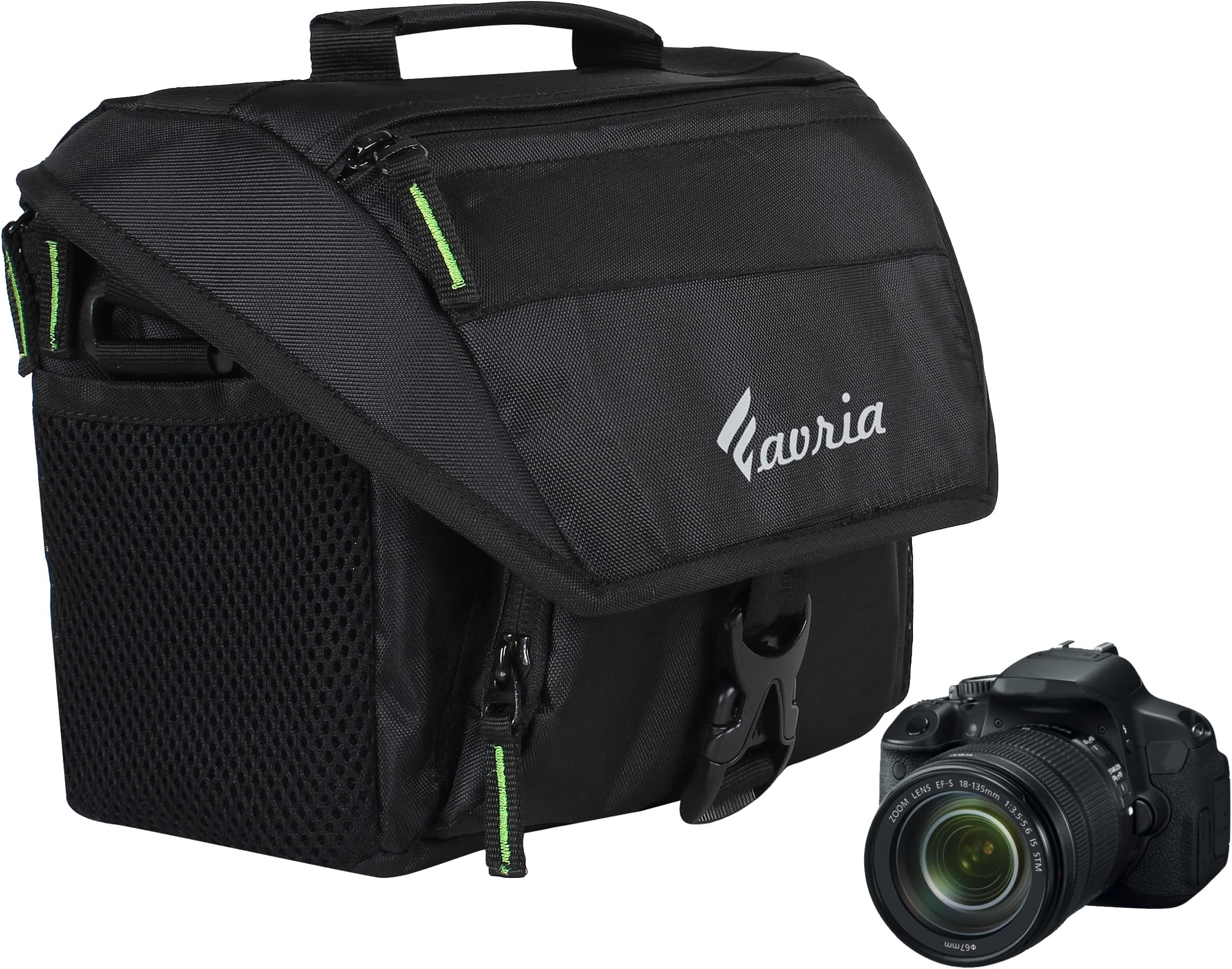 Favria Water Resistant Camera Bag, DSLR Camera Shoulder Bag, Outdoor Travel Camera Bag Case for Nikon Canon Sony Mirrorless Cameras, Lens, Tripod and Accessories Green