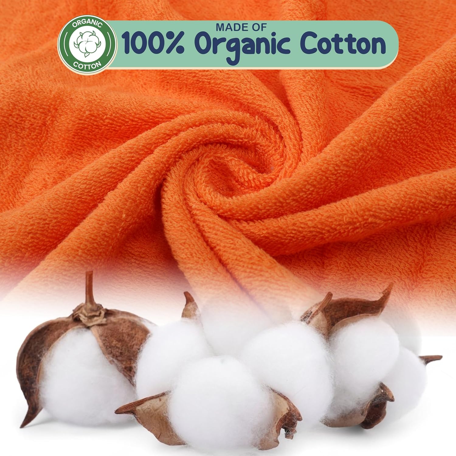 Mother's Choice Organic Baby Hooded Towel – Ultra-Soft & Absorbent Baby Bath Towels for Newborn with 3D Orange Fox Design - Image 8