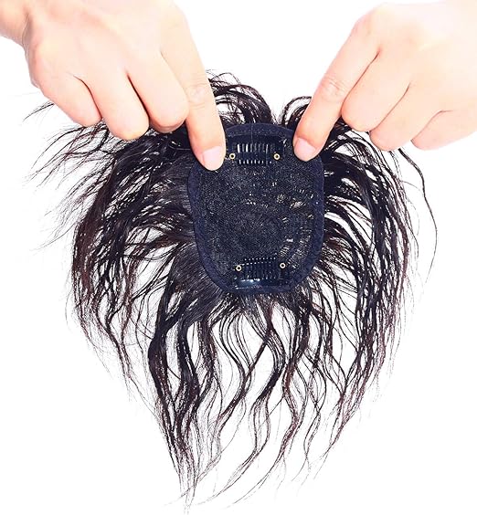 Amazon 人毛 ウィッグ 部分かつら カール テクスチャ パーマ ヘアーピース 部分うぃっぐ レディースウィッグ 頭頂部カバー 夏用 通気ネット カツラ 脱毛 抜け毛 白髪 ファッション巻き髪 横7cm縦9cm Yoyo 黒色 ポイントウィッグ 通販