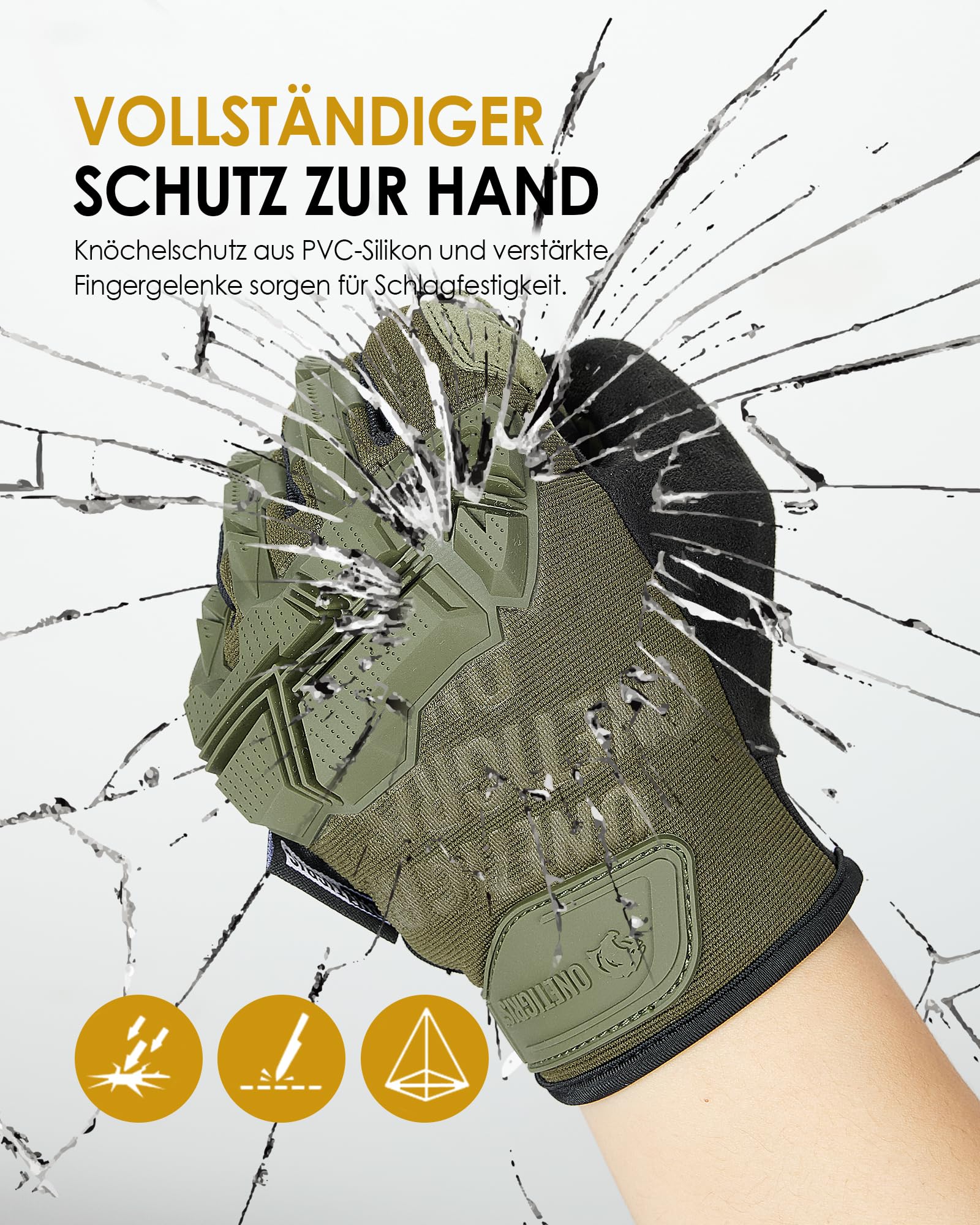 OneTigris Tactische handschoenen militair touchscreen motorhandschoenen outdoor motorcross handschoenen klimhandschoenen voor airsoft paintball wandelen jagen wielrennen, Ranger groen., M