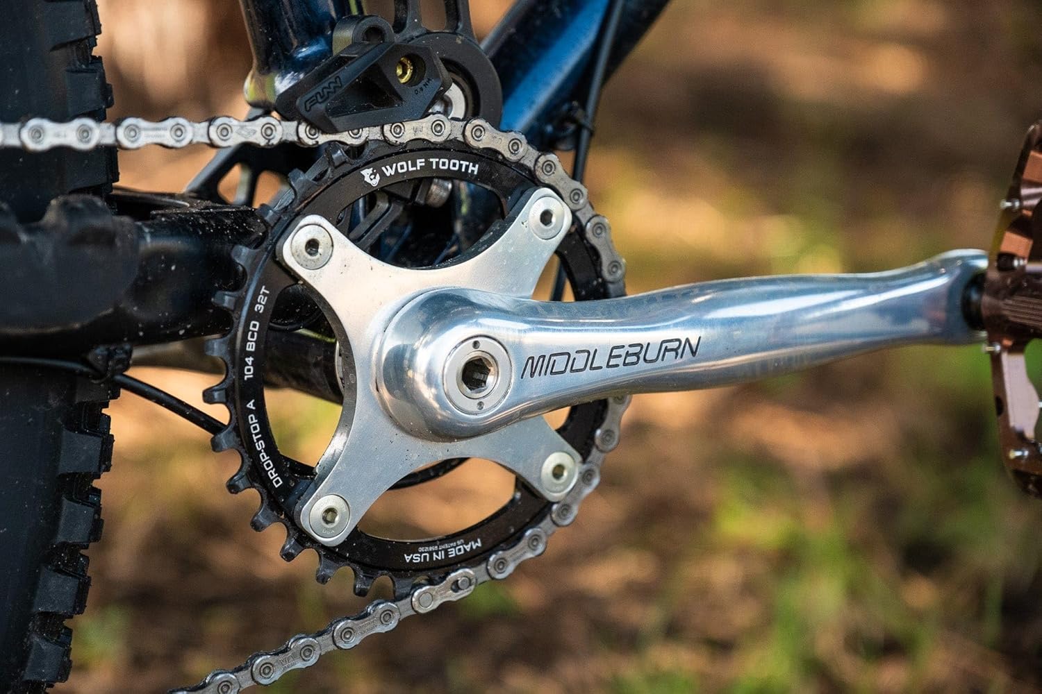 Wolf Tooth 104 BCD Spider Mountain Bike Chainring for Shimano 12spd Hyperglide+ Chain (36 Tooth, Drop-Stop ST, MTB)