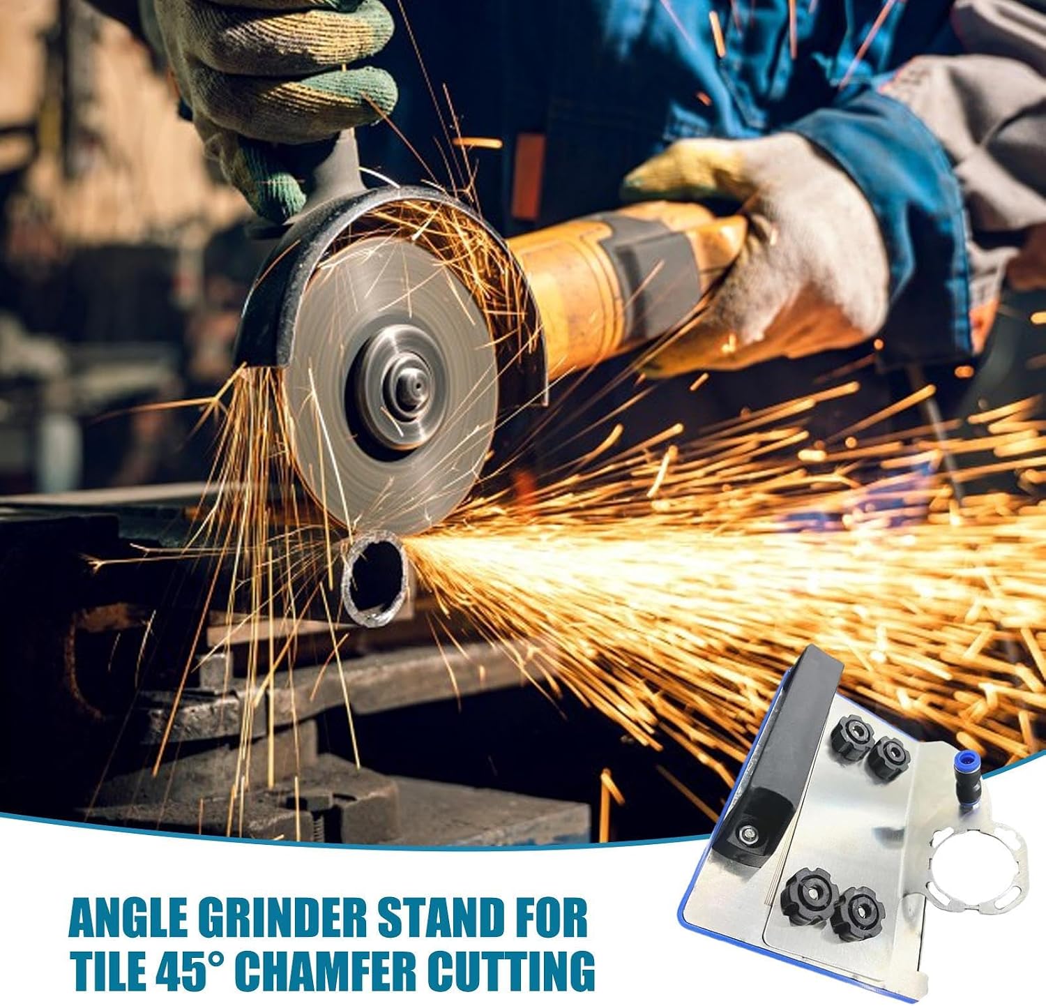 Angle Grinder Stand – metal cutting bracket, precision tile cutting support, stable grinder base, universal 45 degree attachment with accurate guide, grinding tool holder | for plastering carpentry