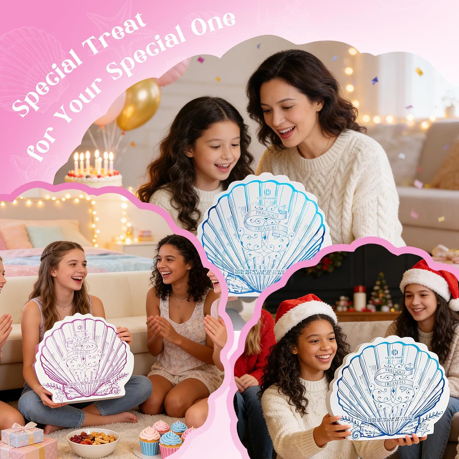 Color Nymph Makeup Kit for Girl, Birthday Gift for Teen Girls, 24Pcs Birthday Advent Calendar for Teenager Girls #Pink - Image 7