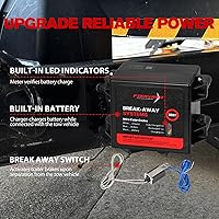 Vista 4 de FIERYRED Kit de freno de remolque de prueba LED con batería e interruptor, sistema de controlador de carga lateral, cargador integrado de 12 V 5