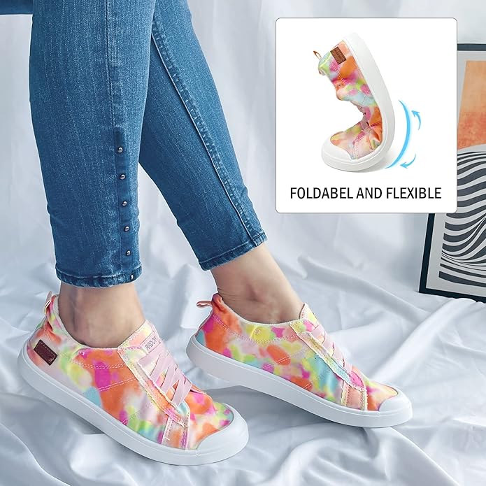 Orange Tie-dye Canvas Sneakers - on feet