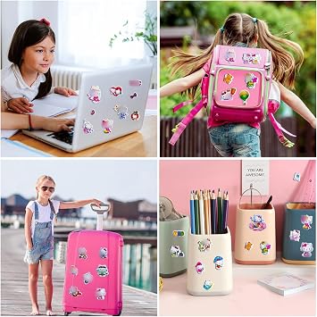Hello Stickers- Kity Stickers for Kids Children, Anime 3D Puffy Rainbow Stickers for Girls, Cartoon Waterproof Stickers for Party Bags Fillers Rewarding Laptop Skateboard Scrapbooking Wall Bottle