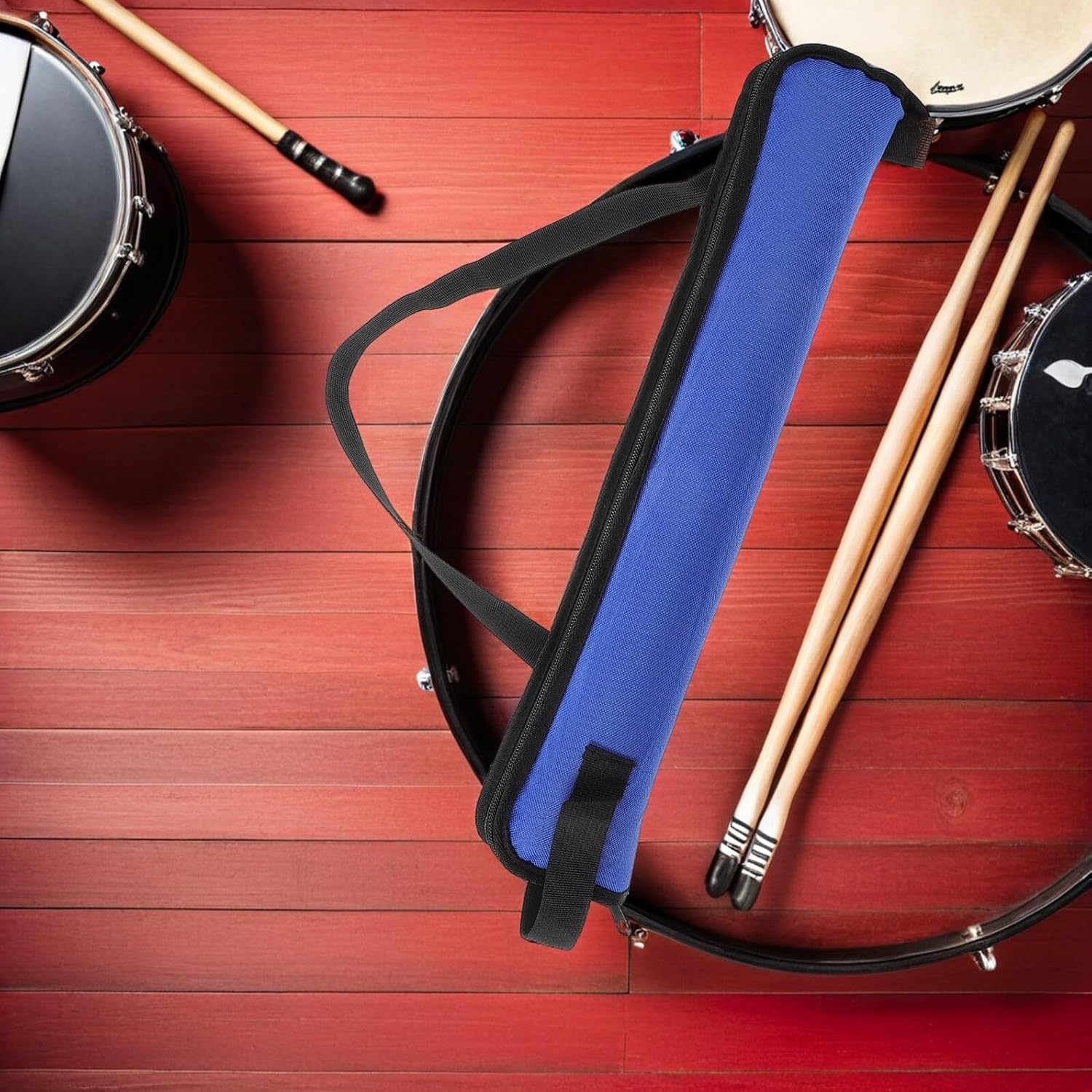 Ciieeo 2 Pcs Drumstick Bag Oxford Cloth Percussion Stick Storage Case with Mallet Holder to 4 Pairs Drumsticks Portable Drum Hammer Sack for Drummers