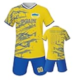 Ollvkus Custom Kids Soccer Jersey Personalized Youth T Shirts & Shorts Set Boy Girl Printed Name Number Uniforms 3-14Year