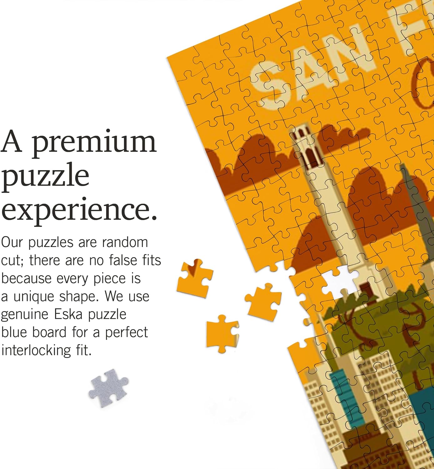 "Lantern Press San Francisco, California, Geometric, 1000 Piece Jigsaw Puzzle for Adults, Made in USA with Reference Poster"