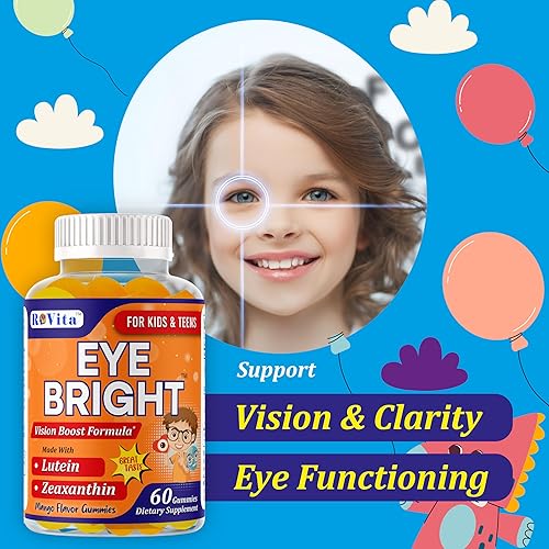 Miniatura 4 de Suplemento de salud ocular para niños y adolescentes, gomitas de luteína con zeaxantina, vitaminas esenciales para los ojos con sabor a mango que