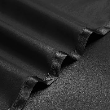 Satin Flat Sheet Only, 1 - Piece Top Sheet, Extra Soft Silk Flat Bed Sheets Sold Separately (Black, Twin - Satin Flat Sheet Only)