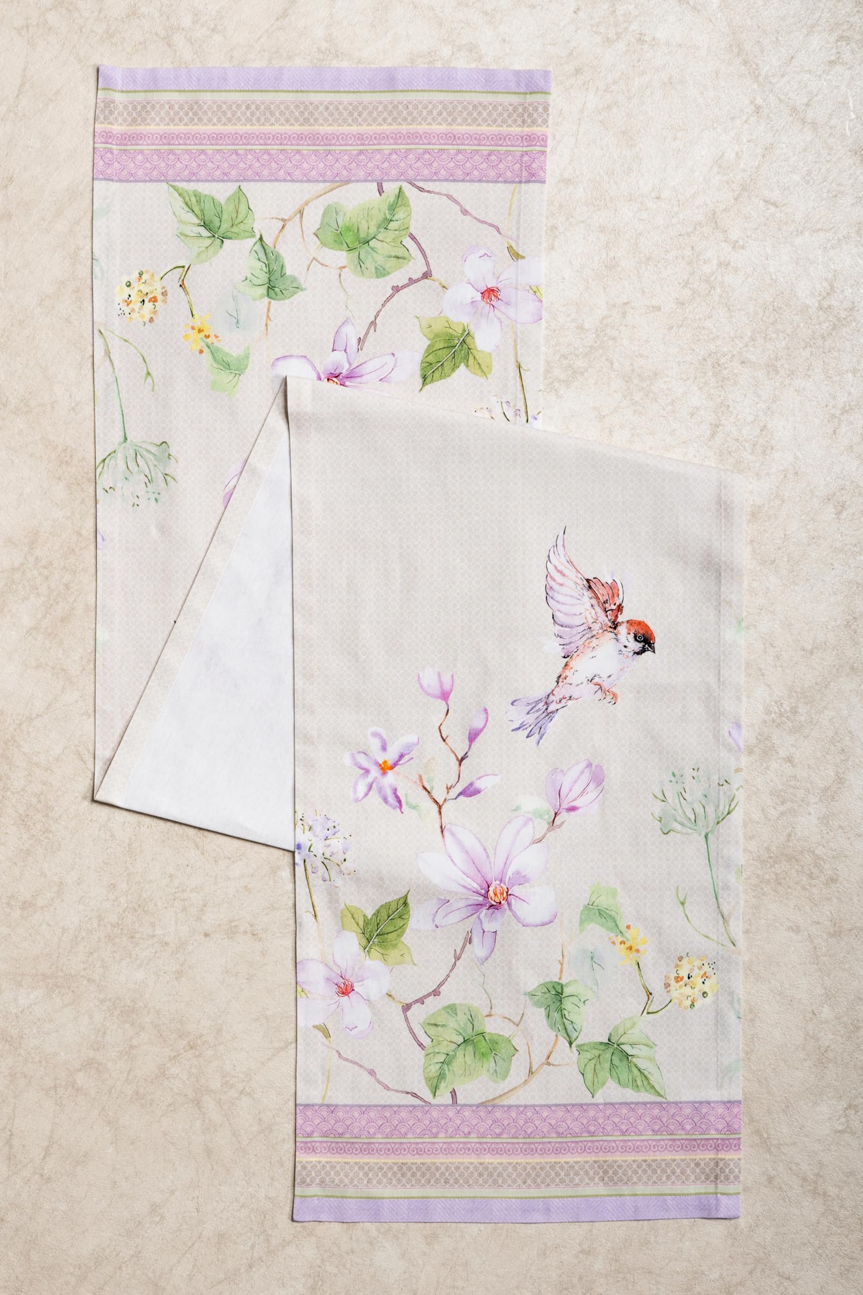 Maison d' Hermine Table runner 100% Cotton Single Layer Table Runners 230 CM long for Home Kitchen Dining Party Wedding Bridal Shower Gifts for Mothers Day (Magnolia Mornings - Image 3