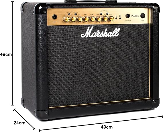 Marshall MG30GFX Guitar Combo Amplifer with Built-in FX, Practice Amp Suitable for Electric Guitar - Black and Gold
