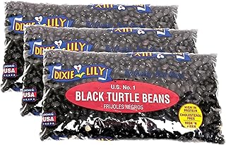 Dixie Lily Black Turtle Beans - Dried Black Beans for Soups, Stews, Chili & More, Non-GMO, Easy to Cook with Quick & Overnight Soak - 12oz, 3 Pack