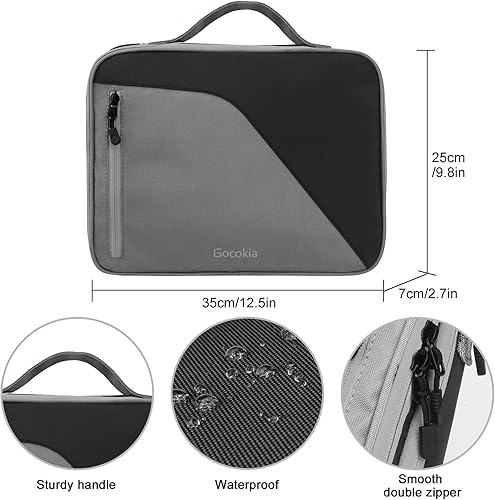 Miniatura 7 de Bolsa organizadora de cables de viaje de doble capa con correa para el hombro, almacenamiento de 27 juegos para interruptor, bolsa electrónica para