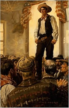 HardPress Klondike Meeting by Percy van Eman Ivory - Historical Figurative Art 11 x 14 inches
