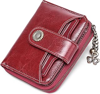 GOIACII Cute Women's Wallets Ladies Leather Billfold Small Wine Red