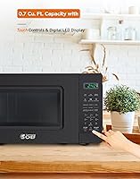 Vista 6 de Microondas Commercial CHEF de 0.7 pies cúbicos con 10 niveles de potencia, microondas de 700 W con pantalla digital, con cerradura de seguridad