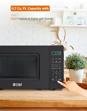 Commercial Chef 0.7 Cu. Ft. Countertop Microwave Oven, CHM7MB, Black