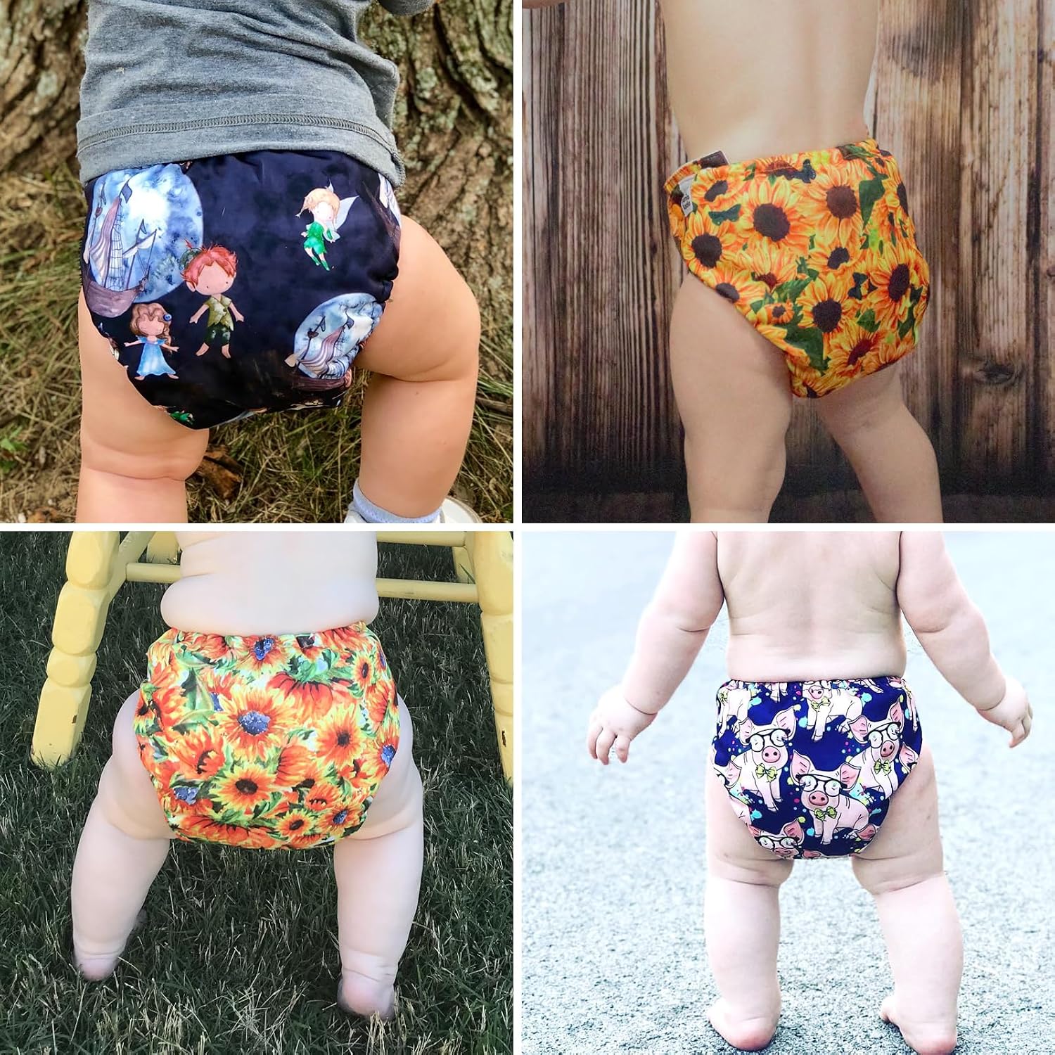 Mama Koala 1.0 Cloth Diapers for Babies, 6 Pack Pocket Shell Only (NO Inserts) - One Size Washable and Reusable Pocket Diapers for Newborns and Toddlers - 160083