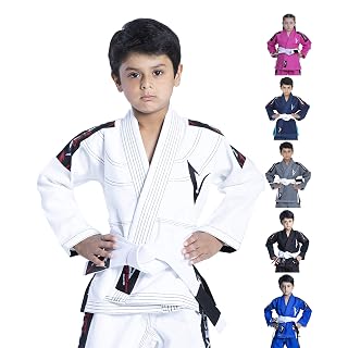 BJJ Gi Kids 100% Algodão Pérola Trançado Pré-encolhido + Faixa Branca