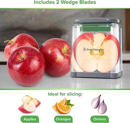 Miniatura 4 de Prep Naturals 3-en-1 Cortador manual de patatas fritas - Cuchillas intercambiables para cortador de patatas y cortador de freír - Funciona como