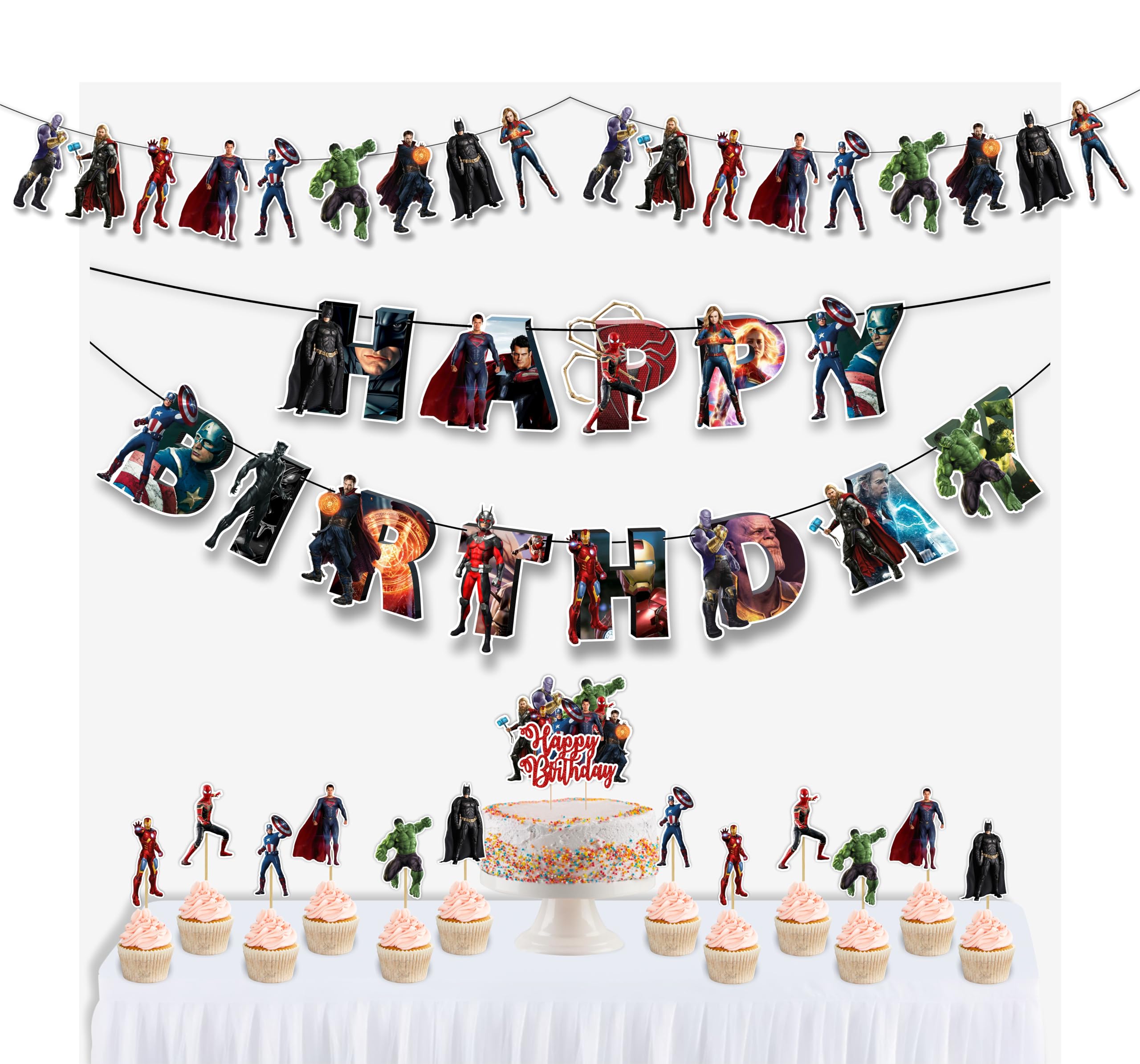 Superhero Theme Birthday Party Supplies – Complete Hero Party Decoration Set for Birthday Celebration, Events & Parties – Perfect Superhero Theme