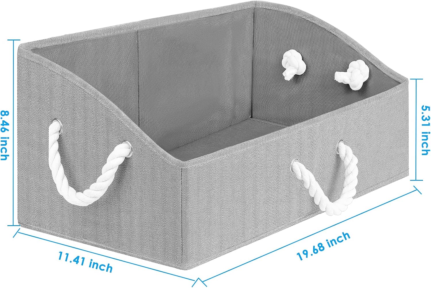 TomCare 4-Pack Storage Baskets Foldable Trapezoid Storage Box Fabric Cube Storage Box Storage Cubes with Cotton Rope Handles Cube Organizer Storage Containers for Living Room Bedroom Office (Light Grey)